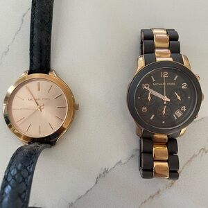 MICHAEL Michael Kors Women's Rose Gold and Black Watches